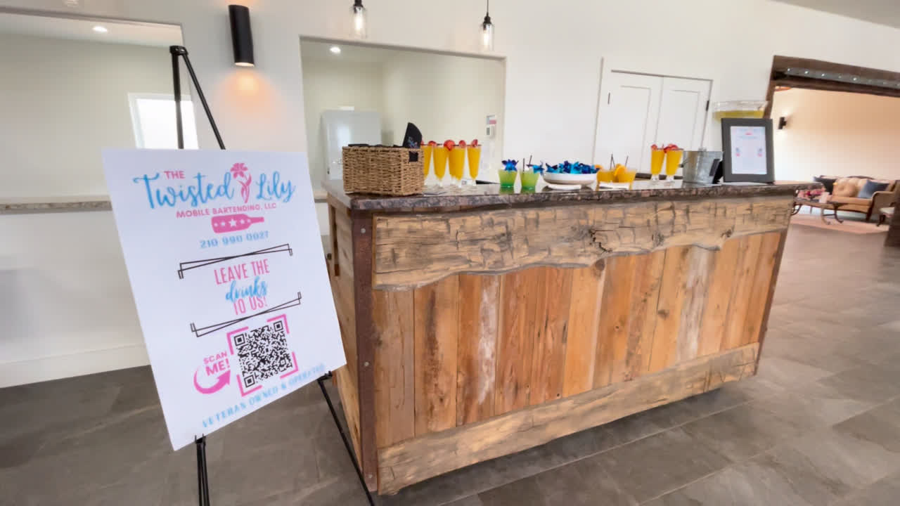 The Twisted Lily bar prepared for an event